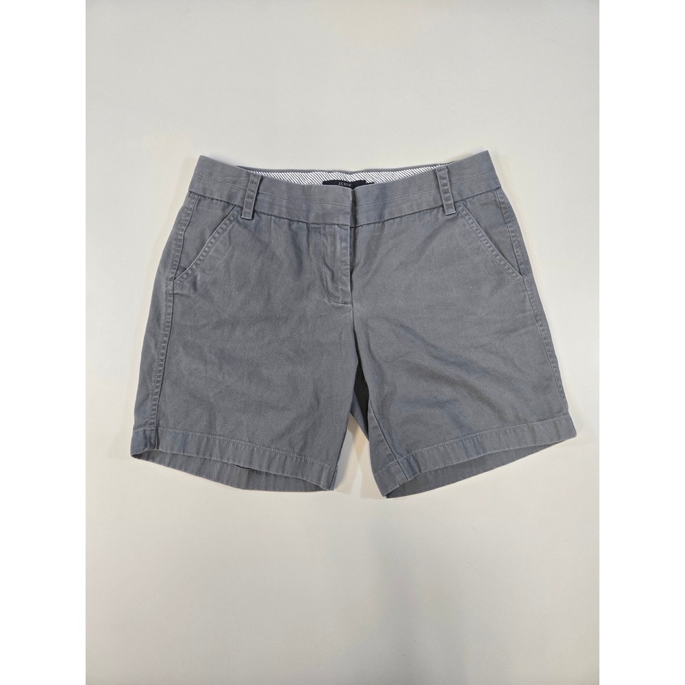 J.Crew Womens Gray Chino Shorts Size 2 Cotton Mid Rise 35756 Summer Casual